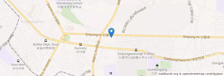 Mapa de ubicacion de 코인노래방-24h en South Korea, Seoul, Yeongdeungpo-Gu.