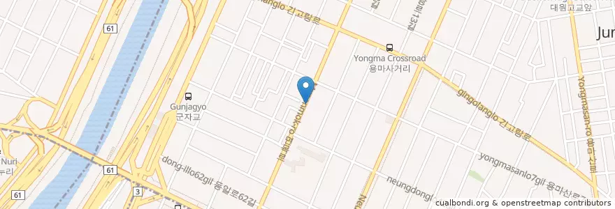 Mapa de ubicacion de 오렌지 en Coreia Do Sul, Seul, 광진구, 중곡1동.