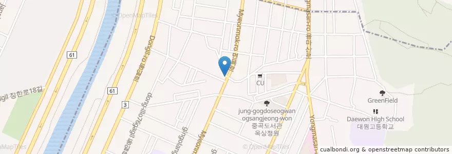 Mapa de ubicacion de 혜원약국 en Güney Kore, Seul, 광진구, 중곡3동.