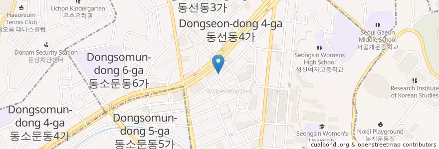 Mapa de ubicacion de 신의주찹쌀순대24h.청년포차 en Südkorea, Seoul, 성북구.