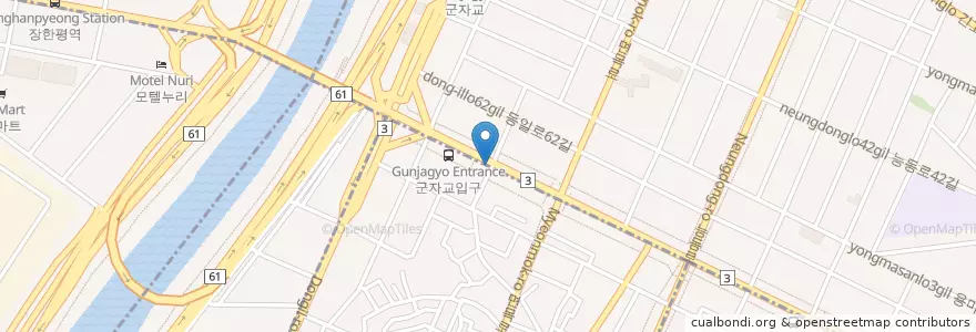 Mapa de ubicacion de Coffeebay en Coreia Do Sul, Seul, 광진구.