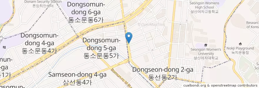 Mapa de ubicacion de 한사라참치 en 대한민국, 서울, 성북구.
