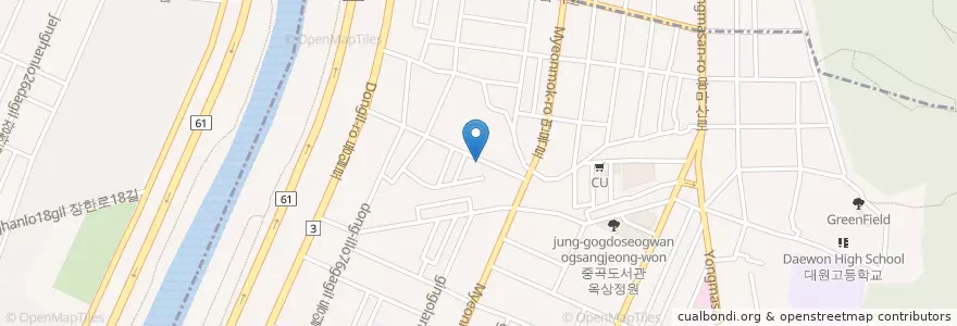Mapa de ubicacion de 불로건강원 en 대한민국, 서울, 광진구, 중곡3동.