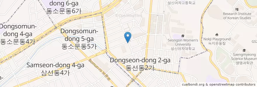 Mapa de ubicacion de 포차어게인 en Südkorea, Seoul, 성북구.