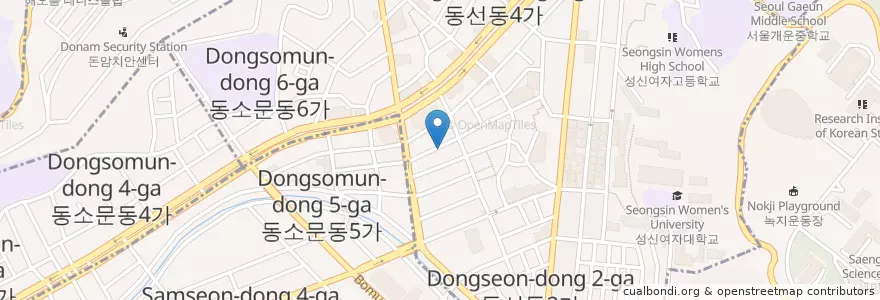 Mapa de ubicacion de 맵당(매운양푼갈비) en كوريا الجنوبية, سول, 성북구.