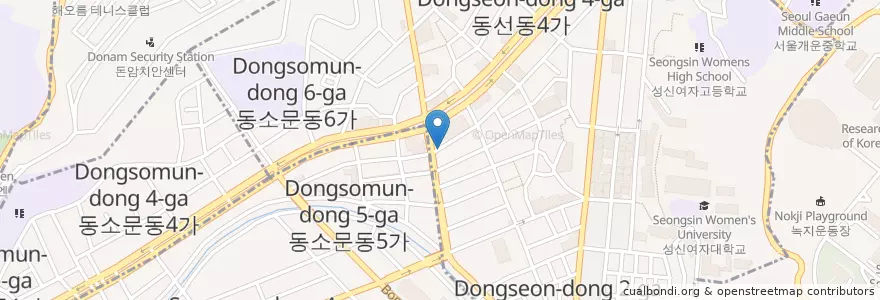 Mapa de ubicacion de 온달왕돈까스 치킨호프 en Corea Del Sur, Seúl, 성북구.