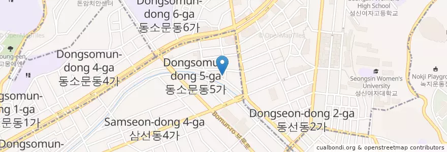 Mapa de ubicacion de 할머니순대국.두꺼비식당 en 대한민국, 서울, 성북구.
