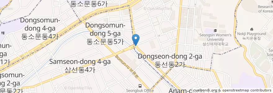 Mapa de ubicacion de 다윗어린이집 en Corée Du Sud, Séoul, 성북구.
