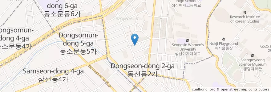Mapa de ubicacion de Starbuks en 대한민국, 서울, 성북구.