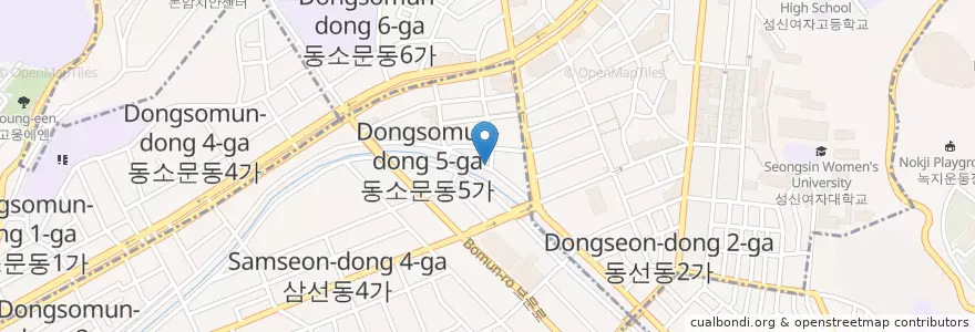 Mapa de ubicacion de 대파곱창.할머니순대국.두꺼비식당 en Corea Del Sud, Seul, 성북구.