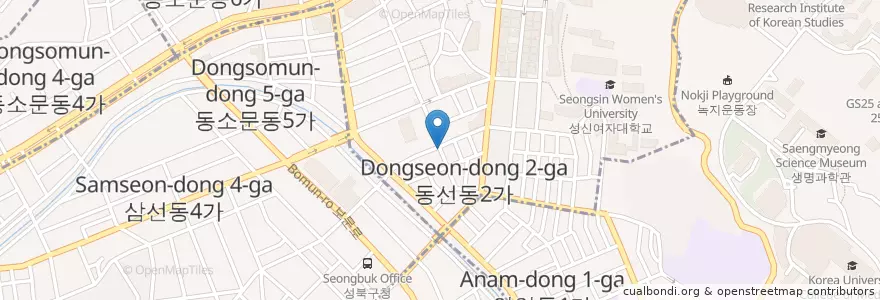 Mapa de ubicacion de 코리안바베큐 en Zuid-Korea, Seoel, 성북구.