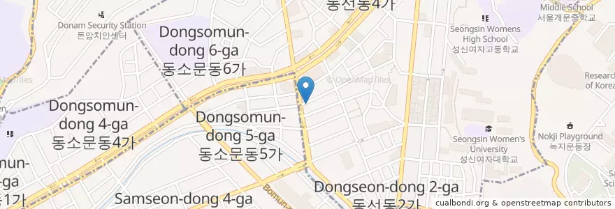 Mapa de ubicacion de 이가(한우곱창구이) en Südkorea, Seoul, 성북구.