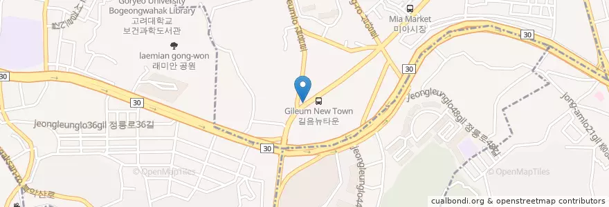 Mapa de ubicacion de 세기약국 en Corea Del Sur, Seúl, 성북구, 길음1동, 길음1동.