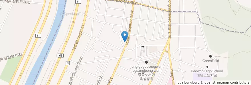 Mapa de ubicacion de 김완34000셋트쪽갈비 en 대한민국, 서울, 광진구, 중곡3동.