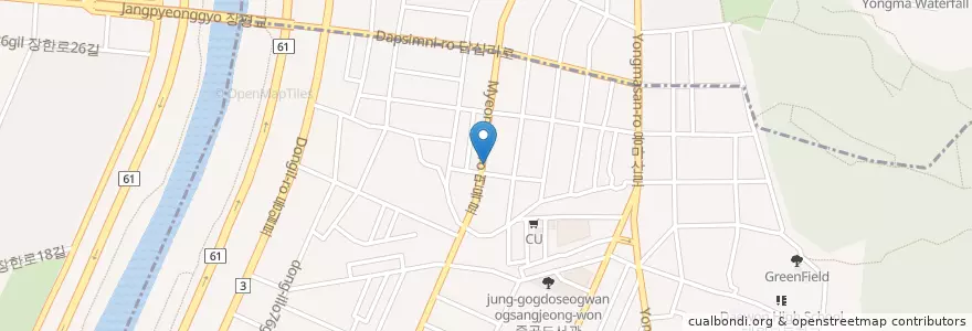 Mapa de ubicacion de 깡통고기집 en Südkorea, Seoul, 광진구, 중곡3동.