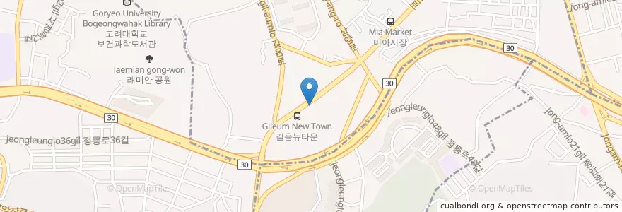 Mapa de ubicacion de 빽다방 en Korea Selatan, 서울, 성북구, 길음1동, 길음1동.