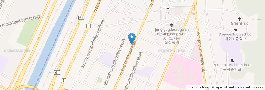 Mapa de ubicacion de 정치과 en 대한민국, 서울, 광진구, 중곡3동.