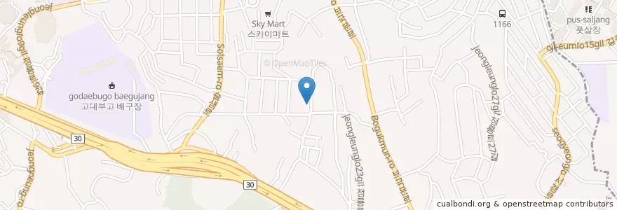 Mapa de ubicacion de 페리카나호프 en Korea Selatan, 서울, 성북구.
