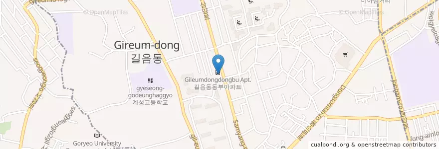 Mapa de ubicacion de 깡통속에촛불 en 韩国/南韓, 首尔, 城北區, 길음1동, 길음1동.