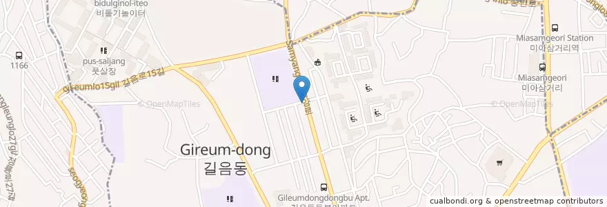 Mapa de ubicacion de BBQ en 대한민국, 서울, 성북구, 길음1동, 길음1동.