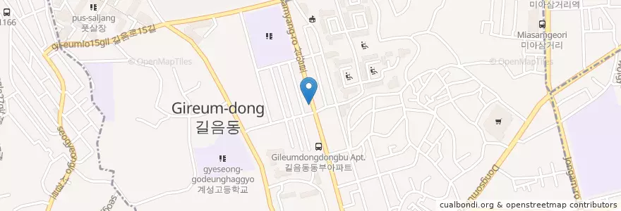 Mapa de ubicacion de 고명방앗간 en Coreia Do Sul, Seul, 성북구, 길음1동, 길음1동.