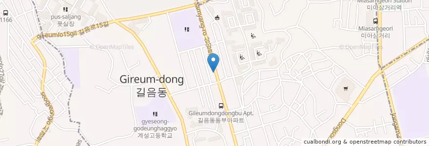 Mapa de ubicacion de 그대없는자리 en Corée Du Sud, Séoul, 성북구, 길음1동, 길음1동.