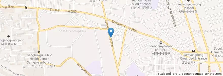 Mapa de ubicacion de Mcdonalds en 대한민국, 서울, 강북구, 송천동.