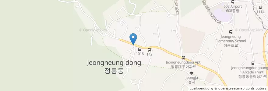 Mapa de ubicacion de 남한강매운탕 en 대한민국, 서울, 성북구, 정릉4동.