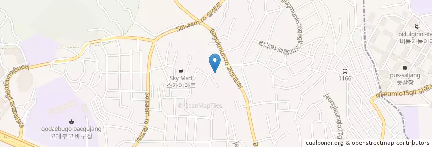 Mapa de ubicacion de 섬김교회2F           엽기떡볶이.이요원 en 대한민국, 서울, 성북구, 정릉4동.