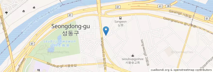Mapa de ubicacion de 친구네청국장 en Corée Du Sud, Séoul, 성동구, 성수1가1동.