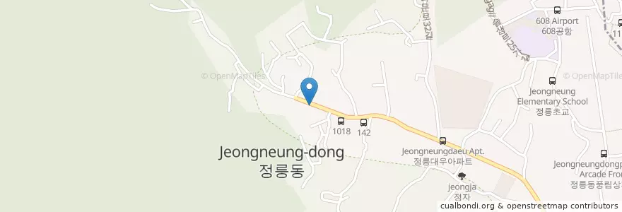 Mapa de ubicacion de 청수상회(막걸리) en Республика Корея, Сеул, 성북구, 정릉4동.