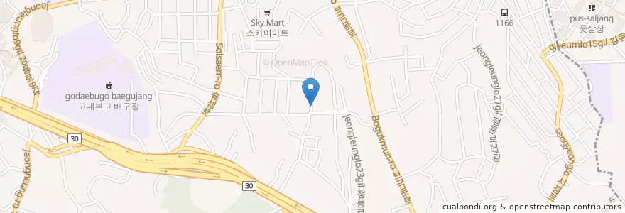 Mapa de ubicacion de 양가네칼국수 en 대한민국, 서울, 성북구.