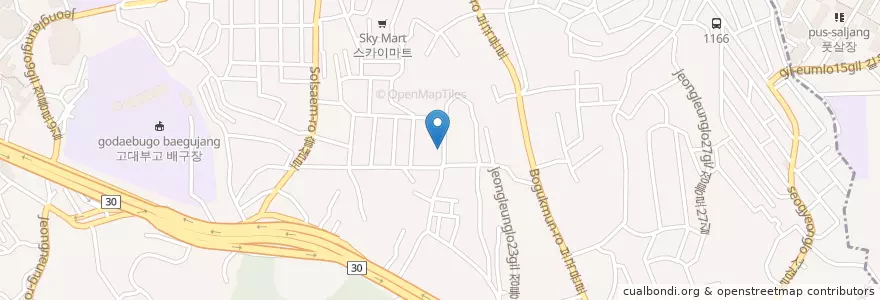Mapa de ubicacion de 인생술집 en Korea Selatan, 서울, 성북구.
