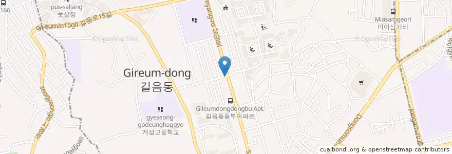 Mapa de ubicacion de 돼지마을 en 대한민국, 서울, 성북구, 길음1동, 길음1동.