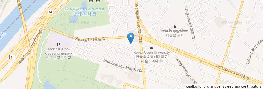 Mapa de ubicacion de 송범순대국 en Республика Корея, Сеул, 성동구, 성수1가1동.