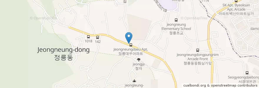 Mapa de ubicacion de 세종약국 en 대한민국, 서울, 성북구, 정릉4동.