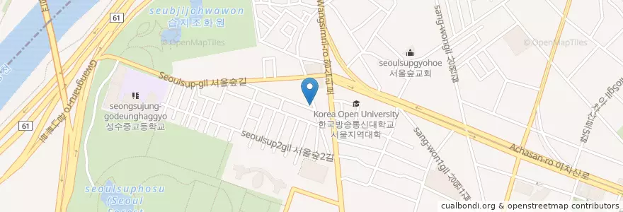 Mapa de ubicacion de 홍대교동짬뽕 en Corea Del Sud, Seul, 성동구, 성수1가1동.