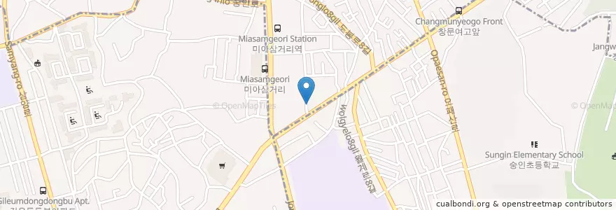 Mapa de ubicacion de 베스트호프 en 대한민국, 서울, 성북구, 송중동.