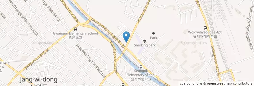 Mapa de ubicacion de 미식성 en 大韓民国, ソウル, 蘆原区, 월계1동, 장위3동.