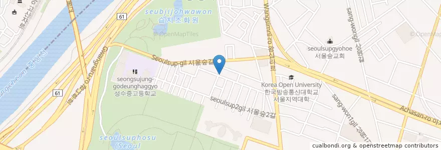 Mapa de ubicacion de Cafe성수 en كوريا الجنوبية, سول, 성동구, 성수1가1동.