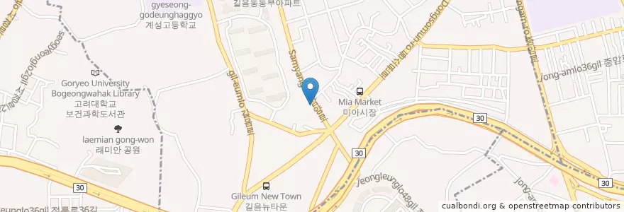 Mapa de ubicacion de 연분홍 en 大韓民国, ソウル, 城北区, 길음1동, 길음1동.