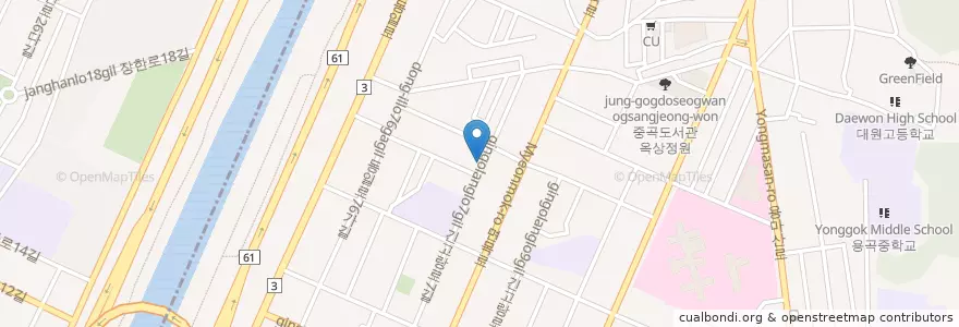 Mapa de ubicacion de 미예뜰어린이집 en Coreia Do Sul, Seul, 광진구, 중곡3동.