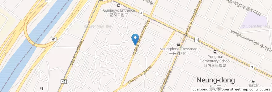 Mapa de ubicacion de 이츠모하레 en 大韓民国, ソウル, 広津区, 군자동.