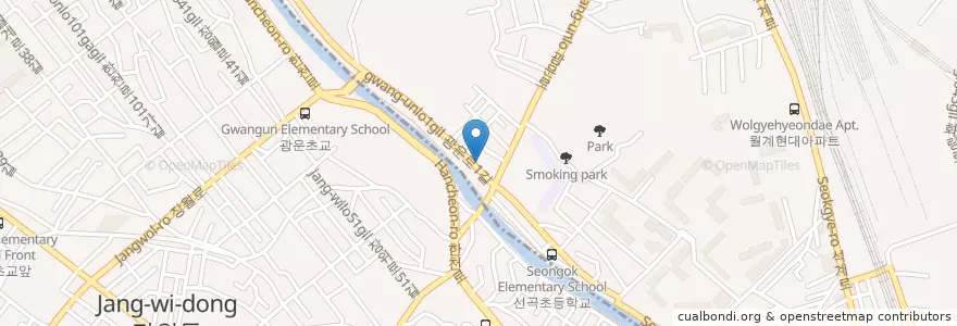 Mapa de ubicacion de 목포홍탁 en 대한민국, 서울, 성북구, 월계1동, 장위3동.