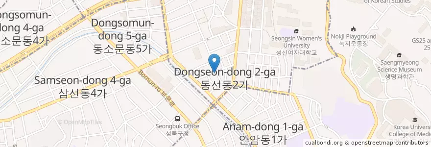Mapa de ubicacion de 깡통참숯불돼지갈비 en 대한민국, 서울, 성북구.