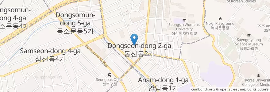 Mapa de ubicacion de 숯불닭갈비 en Zuid-Korea, Seoel, 성북구.