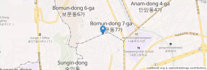Mapa de ubicacion de 돈암그리스도교회 en Südkorea, Seoul.