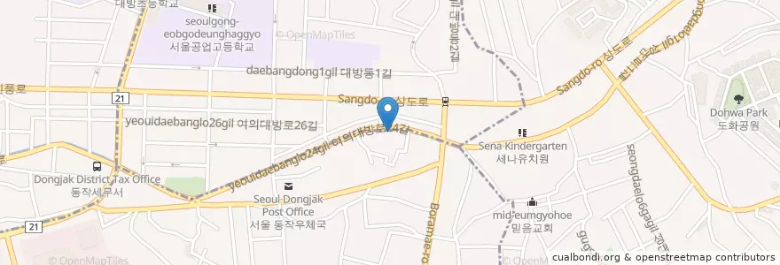 Mapa de ubicacion de 환타지 en Corea Del Sur, Seúl, 동작구.