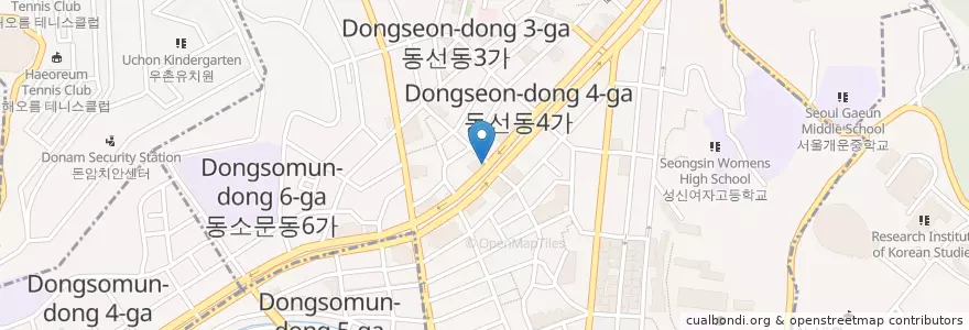 Mapa de ubicacion de 맥도날드 en 대한민국, 서울, 성북구.