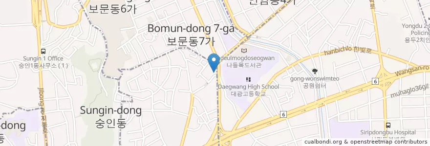Mapa de ubicacion de 보문주유소 en 大韓民国, ソウル.